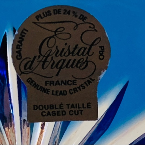 Vintage D’Arques Genuine Lead Crystal Cobalt Blue Bows - Picture 7 of 15